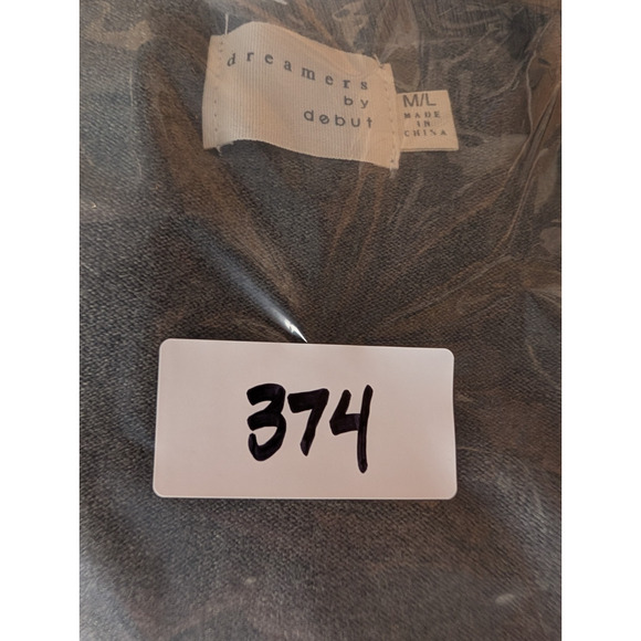 Dreamers Gray V Neck Womens Lagenlook Minimalist Asymmetrical Hem Sweater M/L - Picture 11 of 11